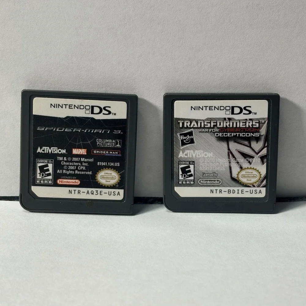 SpiderMan 3 And Transformers Decepticons Bundle- Nintendo DS Tested